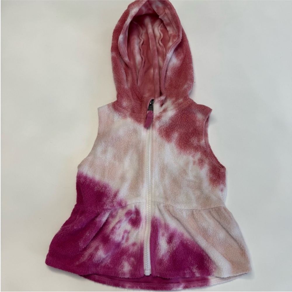 Splendid Pink and White Tie-Dye Kids Hoodie Vest